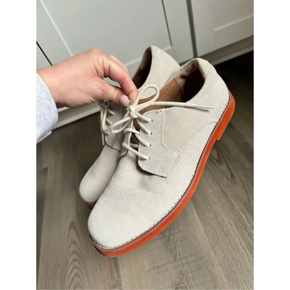 Florsheim Kearney Jr. Uniform Oxford Dress Shoes, Youth 6 Suede Leather Oatmeal